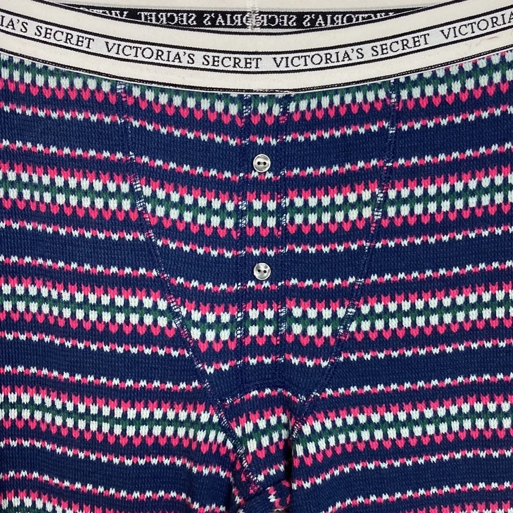NEW Victoria's Secret Blue 2 Piece Knit  Pajama Set - Picture 6 of 16